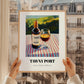 Tawny Port – Portuguese Hilltop Café Scene, Portuguese Dessert Wine Wall Decor, styled in a charming Paris street view