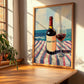 Ruby Port – Portuguese Seaside Scene, Portuguese Dessert Wine Wall Illustration, clean layout with no caption