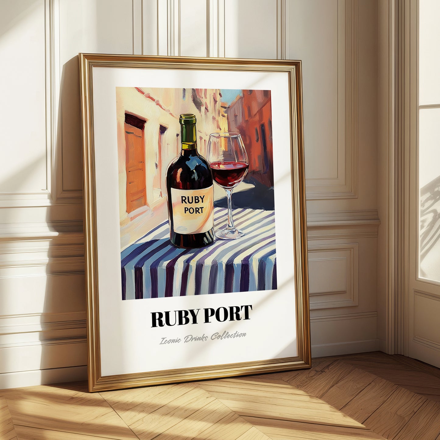 Ruby Port – Portuguese Street Café Scene, Portuguese Dessert Wine Print