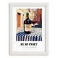 Ruby Port – Portuguese Street Café Scene, Portuguese Dessert Wine Print, placed in minimal white frame