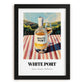 White Port – Portuguese Hilltop Café Scene, Portuguese Dessert Wine Illustration, in sleek black frame