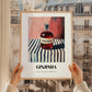 Ginjinha – on Striped Tablecloth, Portuguese Spirit Illustration, styled in a charming Paris street view