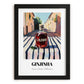 Ginjinha – Portuguese Street Café Scene, Portuguese Spirit Wall Decor, in sleek black frame