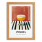 Poncha – on Striped Tablecloth, Portuguese Cocktail Poster, set in oak frame