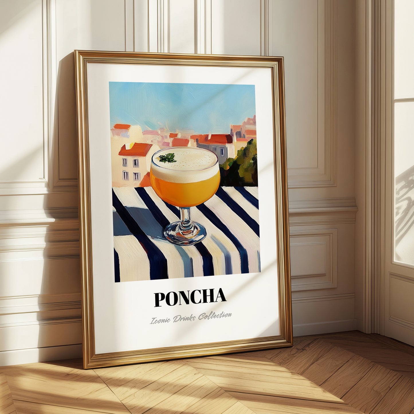 Poncha – Portuguese Outdoor Café Scene, Portuguese Cocktail Painting