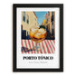 Porto Tónico – Portuguese Outdoor Café Scene, Portuguese Cocktail Illustration, in sleek black frame