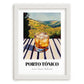 Porto Tónico – Portuguese Hilltop Table Scene, Portuguese Cocktail Wall Decor, placed in minimal white frame
