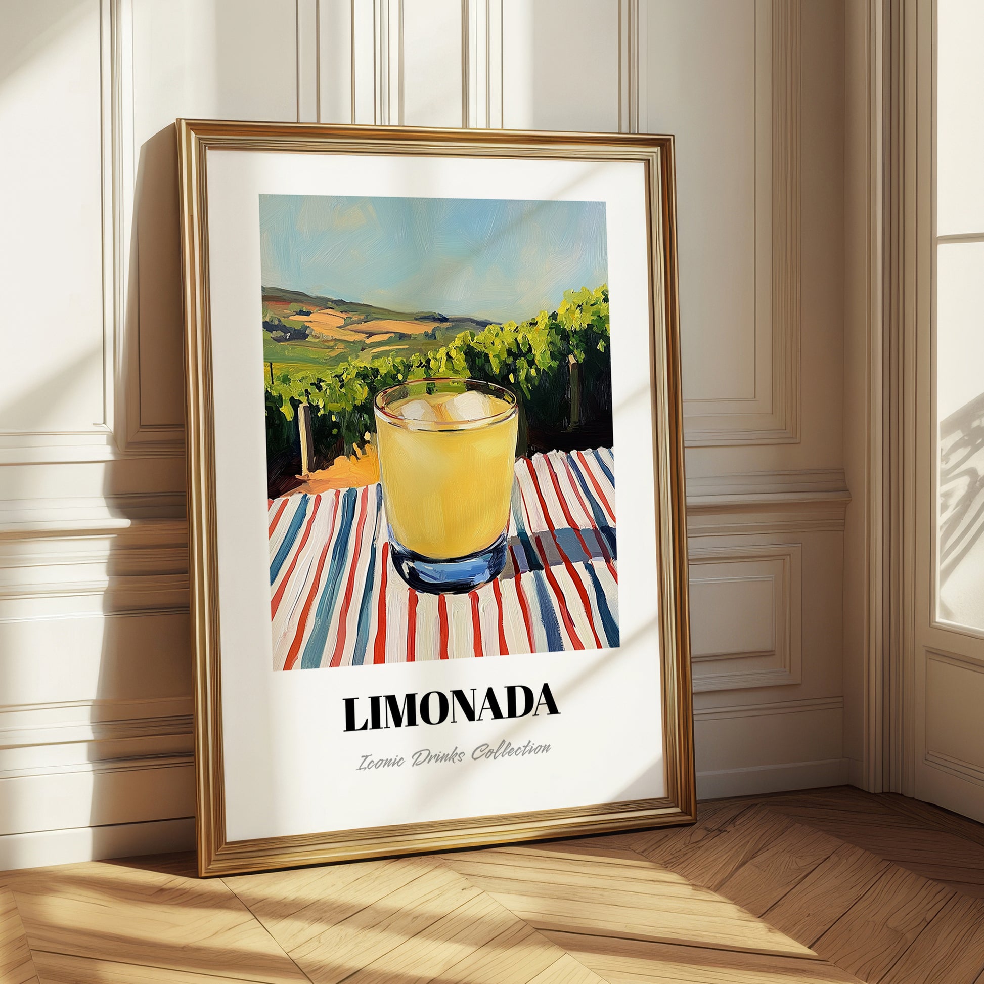 Limonada – Portuguese Hillside Café View, Portuguese Lemonade Painting