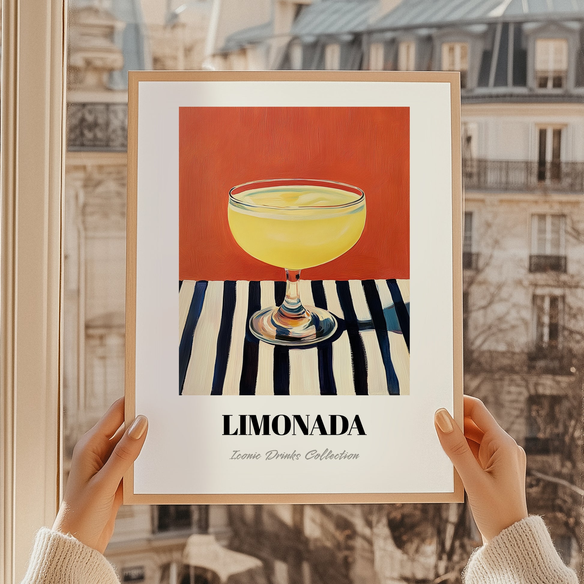 Limonada – on Striped Tablecloth, Portuguese Lemonade Decor, styled in a charming Paris street view