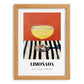 Limonada – on Striped Tablecloth, Portuguese Lemonade Decor, set in oak frame