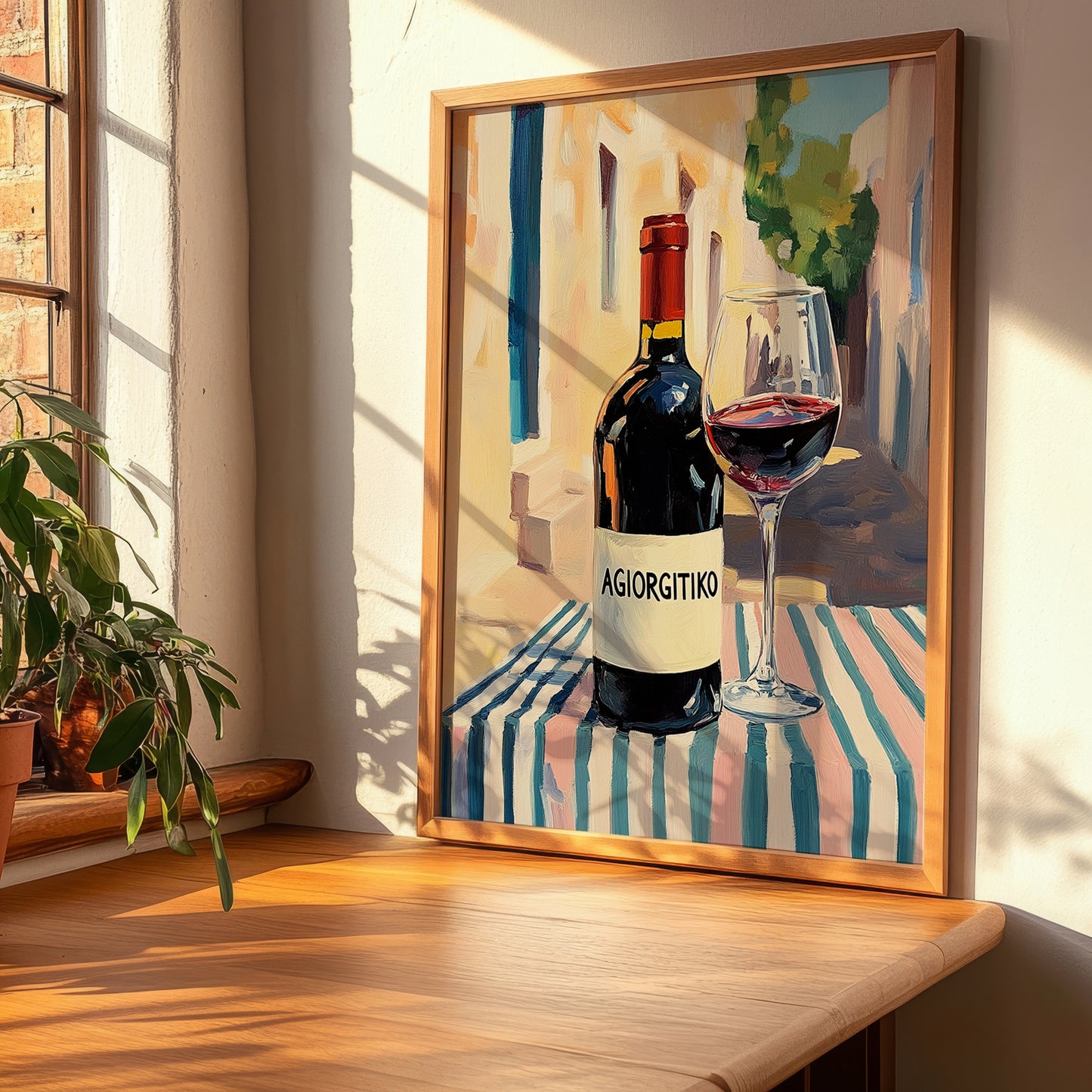 Agiorgitiko – Greek Café on the Corner, Greek Wine Wall Decor, clean layout with no caption