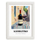 Agiorgitiko – Greek Café on the Corner, Greek Wine Wall Decor, placed in minimal white frame