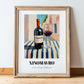 Xinomavro – Greek Street Café Scene, Greek Wine Still Life, in wooden frame leaning on the floor
