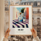 Ouzo – Greek Café on the Corner, Greek Spirit Print, styled in a charming Paris street view