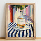 Tsipouro – Greek Street Café Scene, Greek Spirit Poster, no-text version framed in wood