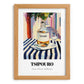 Tsipouro – Greek Street Café Scene, Greek Spirit Poster, set in oak frame