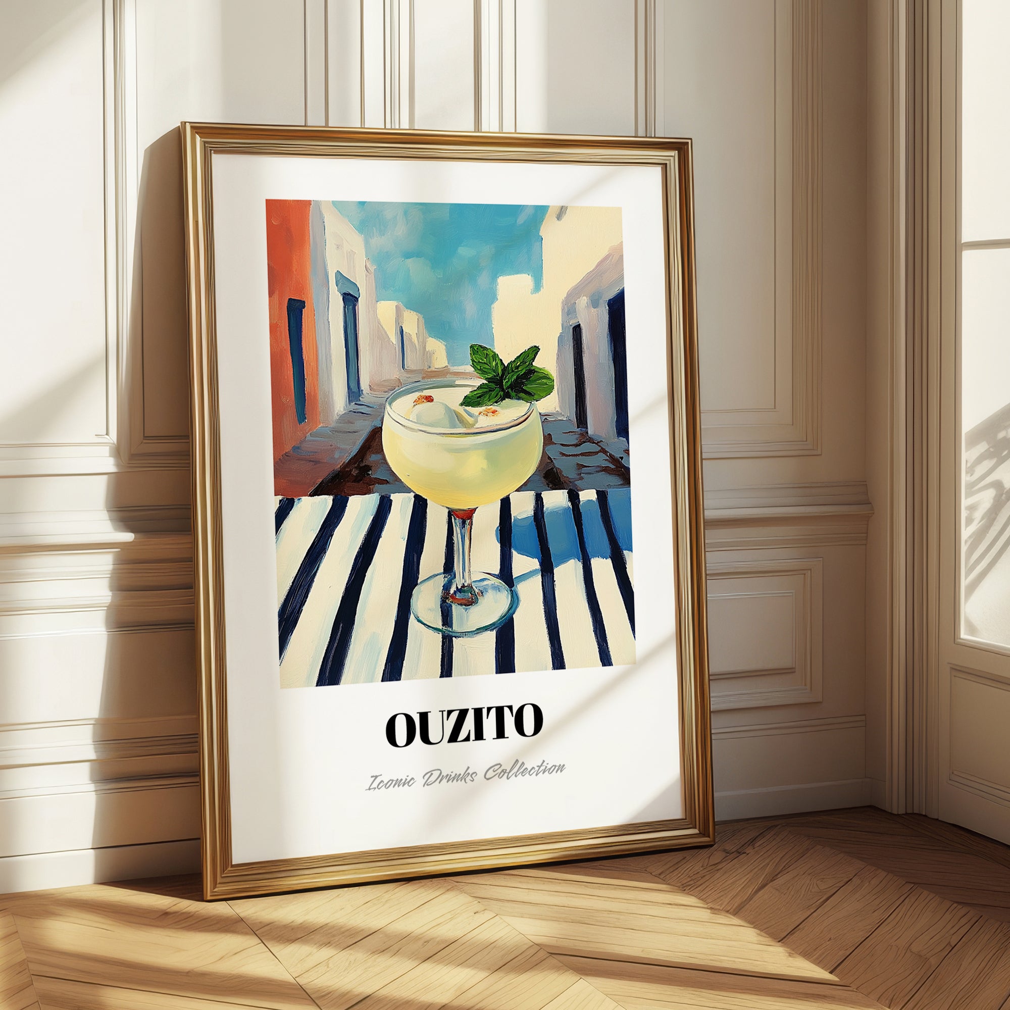 Ouzito – Greek Urban Café Scene, Greek Cocktail Illustration