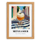 Metaxa Sour – Greek Street Café Scene, Greek Cocktail Art, set in oak frame
