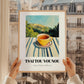 Tsai Tou Vounou Beverage – Greek Hilltop Café Scene, Greek Coffee Poster, styled in a charming Paris street view