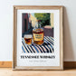 Tennessee Whiskey – American Urban Café Scene, American Whiskey Poster, in wooden frame leaning on the floor