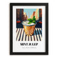 Mint Julep – American Urban Café Scene, American Cocktail Wall Print, in sleek black frame