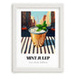 Mint Julep – American Urban Café Scene, American Cocktail Wall Print, placed in minimal white frame