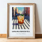 Long Island Iced – American Urban Café Scene, American Cocktail Painting, in wooden frame leaning on the floor