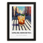 Long Island Iced – American Urban Café Scene, American Cocktail Painting, in sleek black frame