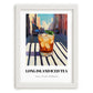 Long Island Iced – American Urban Café Scene, American Cocktail Painting, placed in minimal white frame