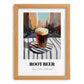 Root Beer – American Café on the Corner, American Beverage Print, set in oak frame