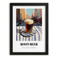 Root Beer – American Café on the Corner, American Beverage Print, in sleek black frame