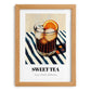 Sweet Tea – on Striped Tablecloth, American Beverage Painting, set in oak frame