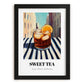 Sweet Tea – American Café on the Corner, American Beverage Wall Decor, in sleek black frame