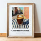 Cold Brew – American Street Café Scene, American Coffee Still Life, in wooden frame leaning on the floor