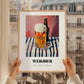 Weißbier – on Striped Tablecloth, German Beer Poster, styled in a charming Paris street view