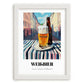 Weißbier – German Urban Café Scene, German Beer Art, placed in minimal white frame