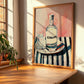 Schnapps – on Striped Tablecloth, German Spirit Painting, clean layout with no caption