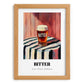 Bitter – on Striped Tablecloth, English Beer Wall Art, set in oak frame