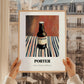 Porter – on Striped Tablecloth, English Beer Wall Decor, styled in a charming Paris street view