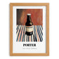 Porter – on Striped Tablecloth, English Beer Wall Decor, set in oak frame
