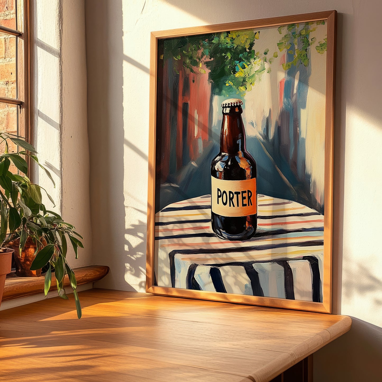 Porter – English Urban Café Scene, English Beer Poster, clean layout with no caption