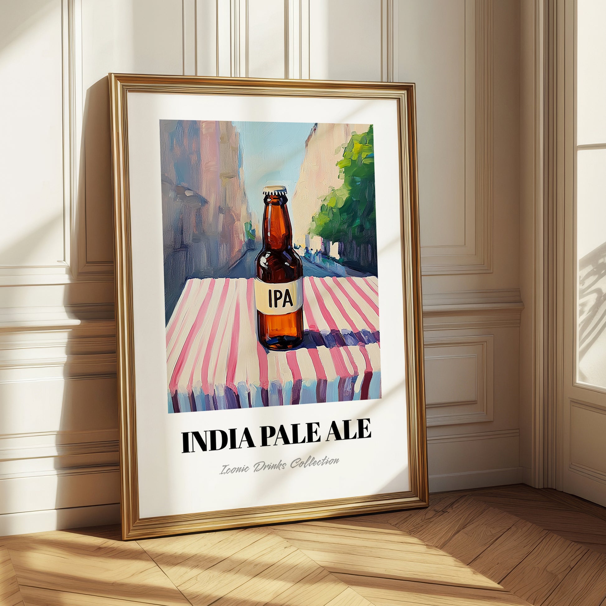 IPA – English Street Café Scene, English Beer Illustration
