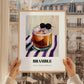 Bramble – on Striped Tablecloth, English Cocktail Wall Decor, styled in a charming Paris street view