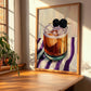 Bramble – on Striped Tablecloth, English Cocktail Wall Decor, clean layout with no caption