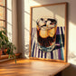 Dandelion And Burdock – on Striped Tablecloth, English Beverage Wall Print, clean layout with no caption