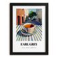 Earl Grey – English Urban Café Scene, English Tea Illustration, in sleek black frame