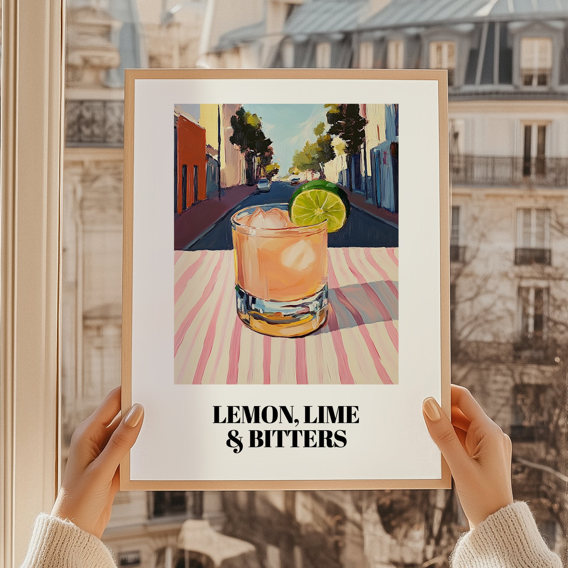 LemonLime & Bitters – Australian Outdoor Café Scene, Australian Beverage Wall Print, styled in a charming Paris street view