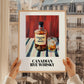 Canadian Rye Whisky – on Striped Tablecloth, Canadian Coffee Wall Decor, styled in a charming Paris street view
