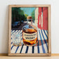 Canadian Rye Whisky – Canadian Café on the Corner, Canadian Whiskey Print, no-text version framed in wood