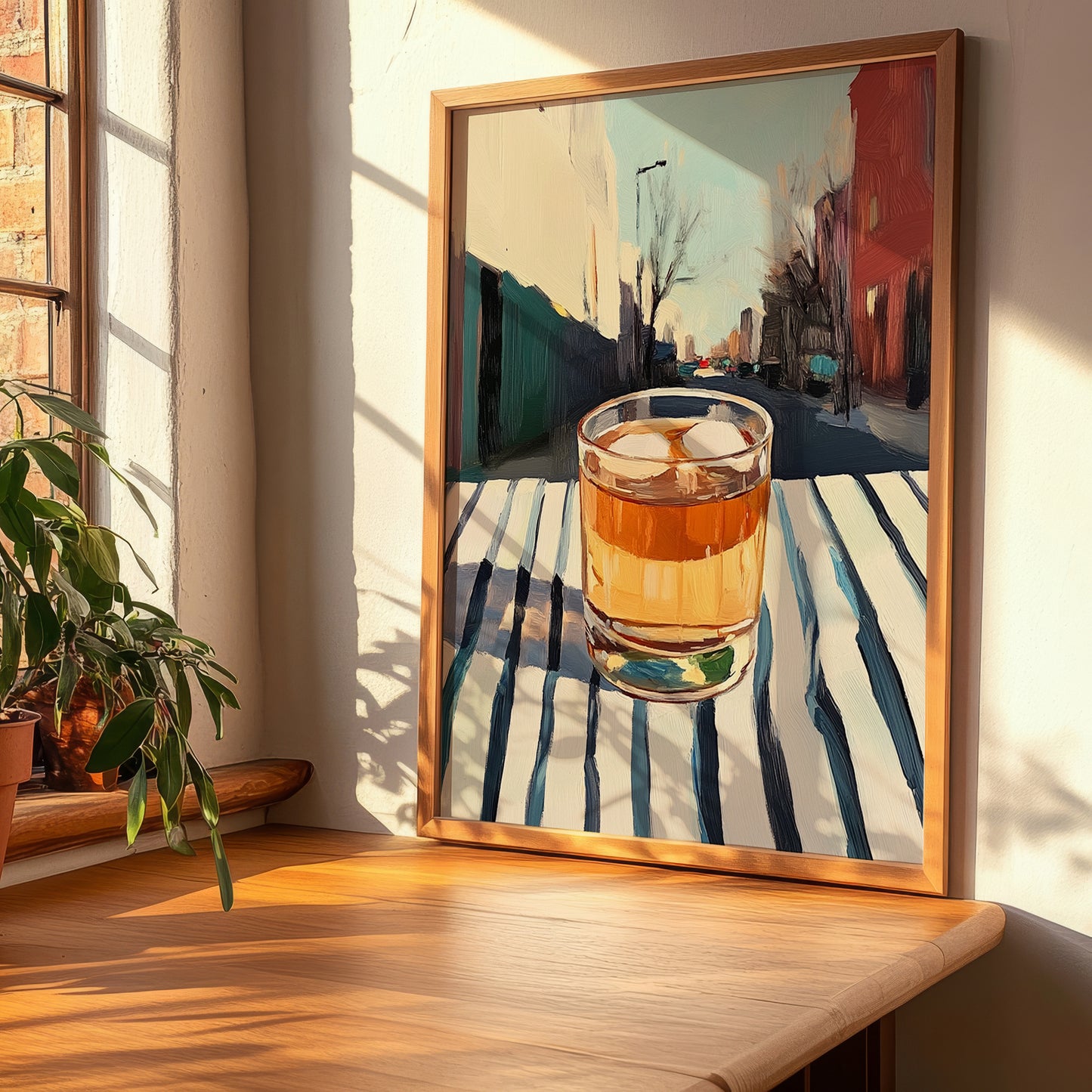 Maple Syrup Water – Canadian Urban Café Scene, Canadian Cocktail Illustration, clean layout with no caption